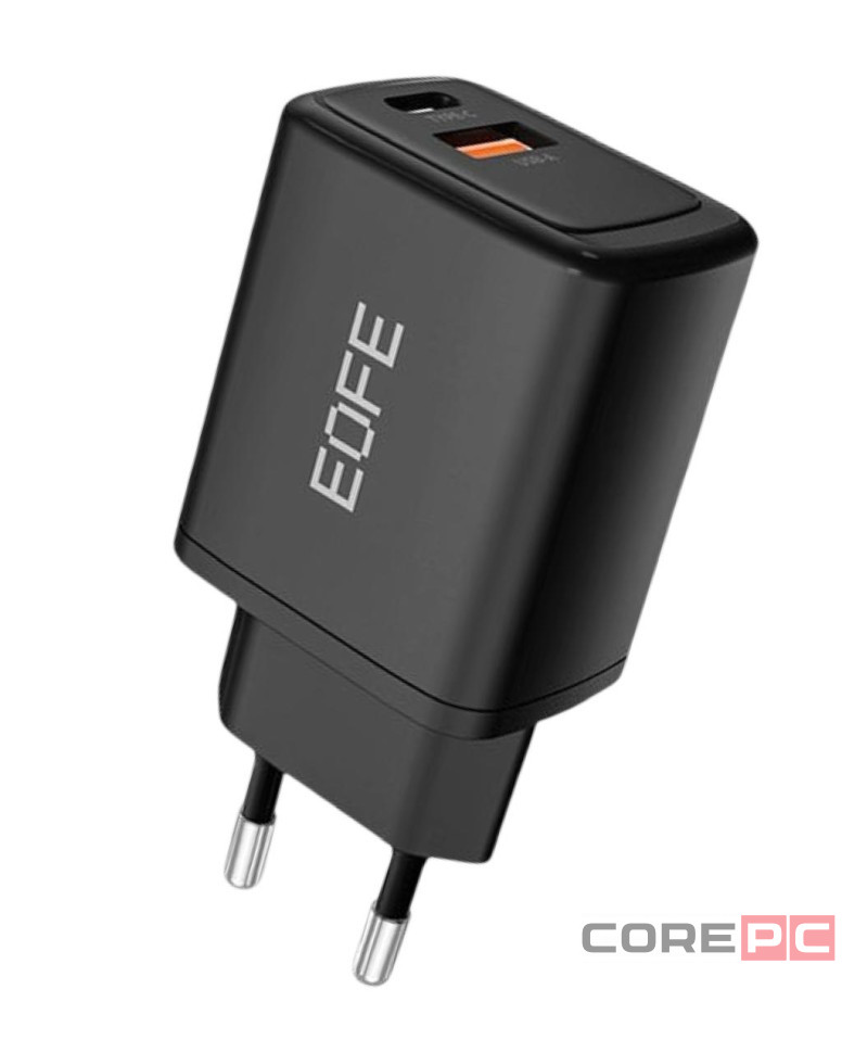 Сетевое зарядное устройство EOFE E303 1C/1USB 30W черное