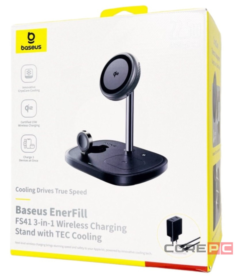 Беспроводное зарядное устройство Baseus EnerFill FS41 3in1 для Phone/Watch/Pods P10281904123-01 черн