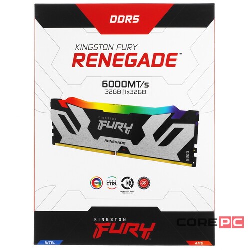 Оперативная память 32 Gb 6000 MHz Kingston FURY Renegade RGB Black-gray (KF560C32RSA-32)