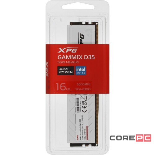 Оперативная память 16 Gb 3600 MHz ADATA XPG GAMMIX D35 White (AX4U360016G18I-SWHD35)