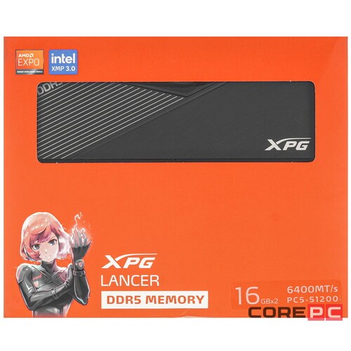 Оперативная память 32 Gb 6400 MHz ADATA XPG LANCER Black (AX5U6400C3216G-DCLABK)
