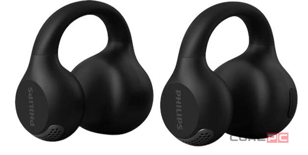 Беспроводные Bluetooth наушники-клипсы для спорта с открытым ухом Philips (TAQ2000BK) черный