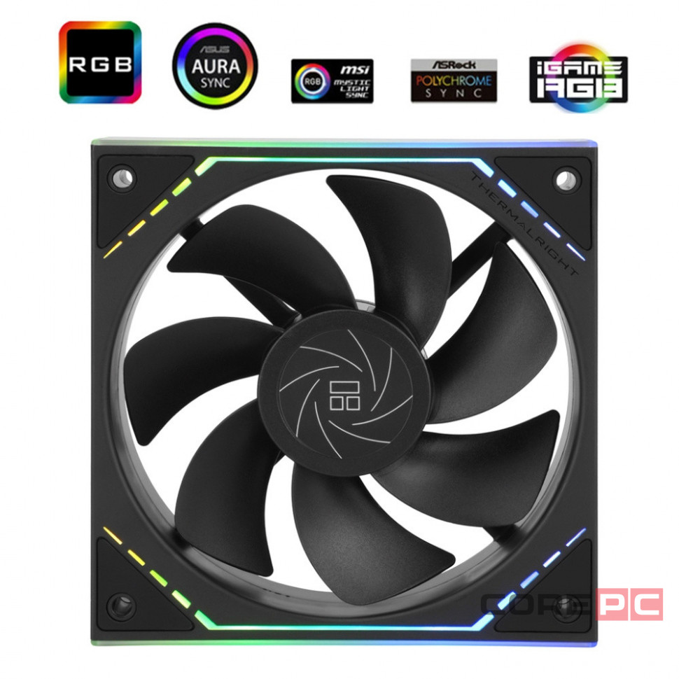 Вентилятор для корпуса Thermalright TL-M12R Reverse ARGB Black (TRTLM12R)