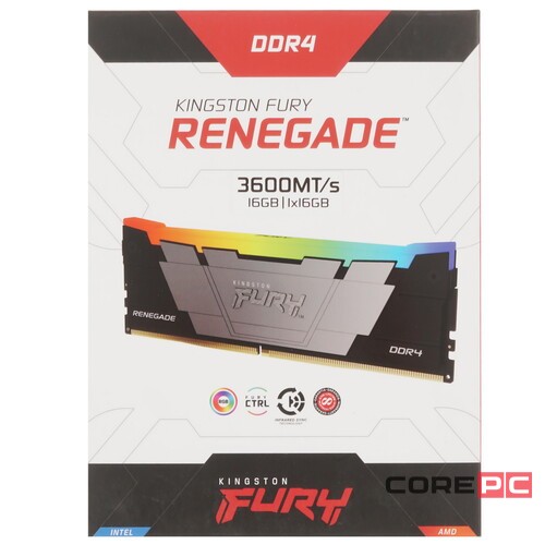 Оперативная память 16 Gb 3600 MHz Kingston FURY Renegade RGB Black (KF436C16RB12A/16)