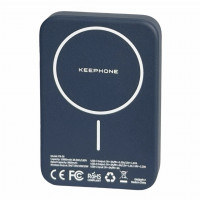 Powerbank магнитный с MagSafe Keephone Peekaboo 10000mAh кожаный синий