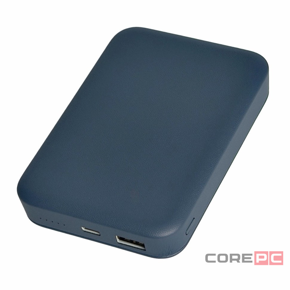 Powerbank магнитный с MagSafe Keephone Peekaboo 10000mAh кожаный синий