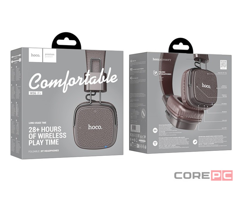 Стереонаушники Bluetooth полноразмерные Hoco W56 BT5.4 черные