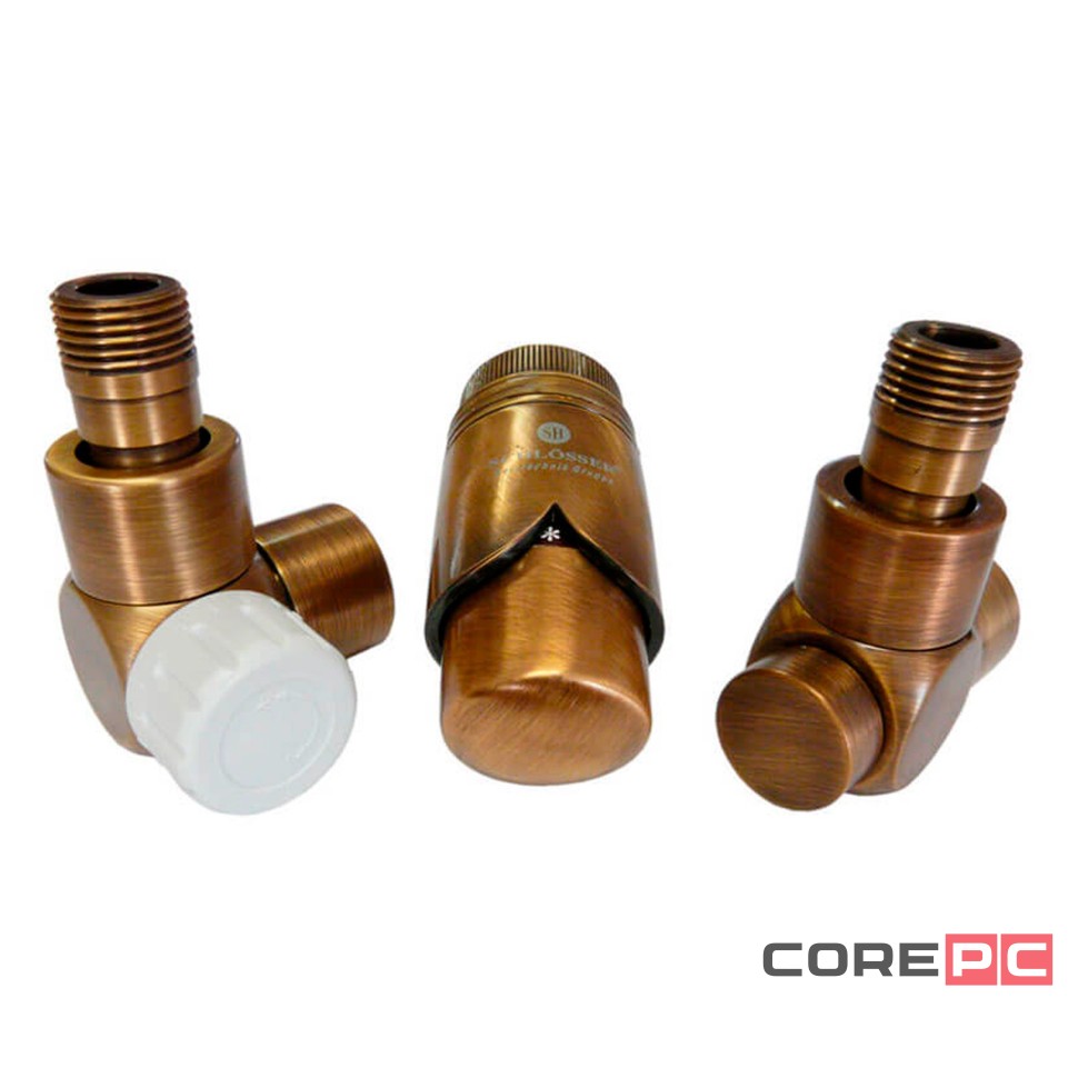 Комплект термостатический SCHLOSSER 1/2 трёхосевой, правый, для пластика, латунь антик