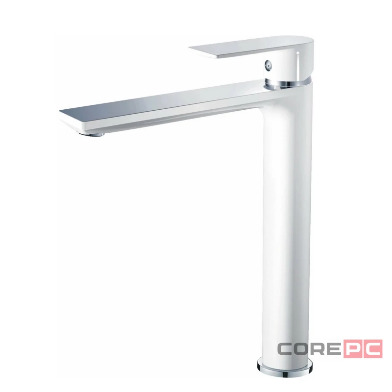 Смеситель для раковины-чаши Haiba HB11505-8, рычажное управление, цвет хром/белый