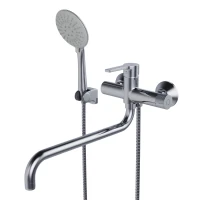 Смеситель для ванны и раковины MIXLINE МЛ22-02, рычажное управление, цвет хром