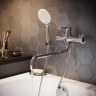 Смеситель для ванны и раковины MIXLINE МЛ22-02, рычажное управление, цвет хром