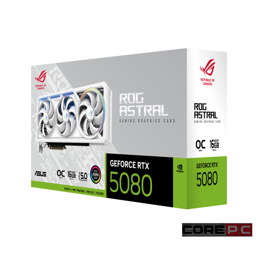 Видеокарта ASUS (ROG-ASTRAL-RTX5080-O16G-WHITE) GeForce RTX 5080 16GB ROG ASTRAL White OC (90YV0LV4-M0NA00)