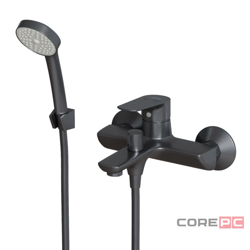 Смеситель для ванны MIXLINE МЛ14-01 ГРАФИТ, рычажное управление, цвет графит