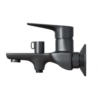 Смеситель для ванны MIXLINE МЛ14-01 ГРАФИТ, рычажное управление, цвет графит