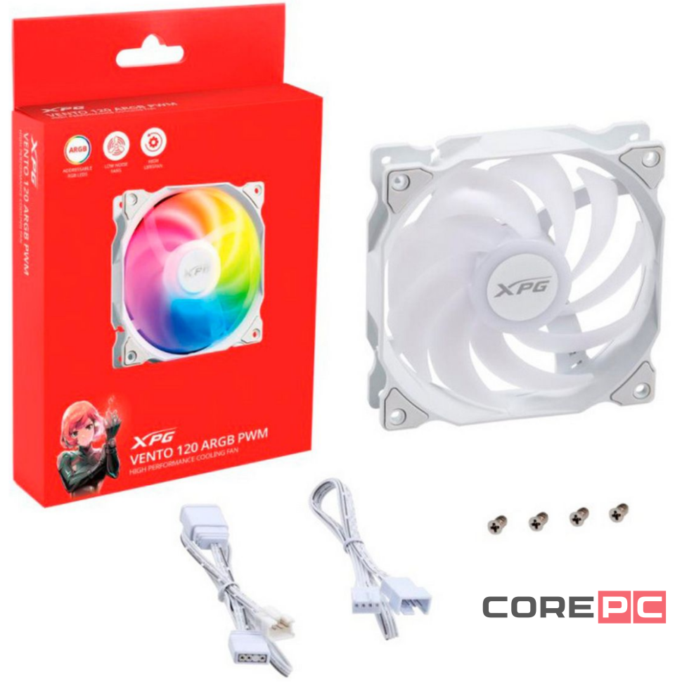 Вентилятор для корпуса ADATA XPG VENTO120ARGBPWM-WHCWW