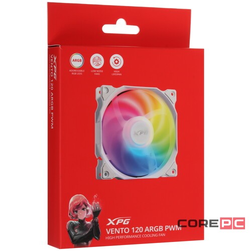 Вентилятор для корпуса ADATA XPG VENTO120ARGBPWM-WHCWW
