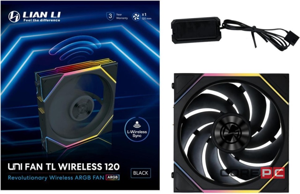 Вентилятор для корпуса Lian Li UNI FAN TL WIRELESS 120 12TL1W1B BLACK (G99.12TL1W1B.R0)