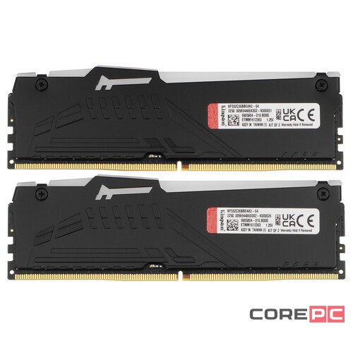 Оперативная память 64 Gb 5200 MHz Kingston FURY Beast RGB EXPO Black (KF552C36BBEAK2-64)