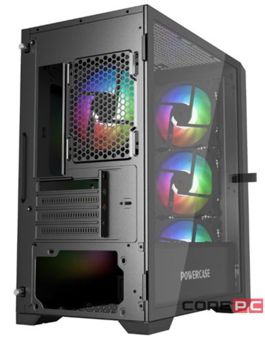 Компьютерный корпус Powercase ALISIO Micro X4B V2 TG ARGB Black (CAMCXB-A4)