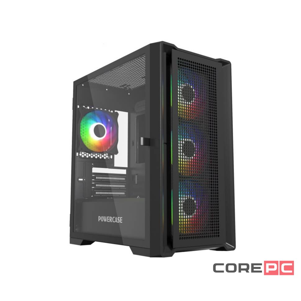 Компьютерный корпус Powercase ALISIO Micro X4B V2 TG ARGB Black (CAMCXB-A4)