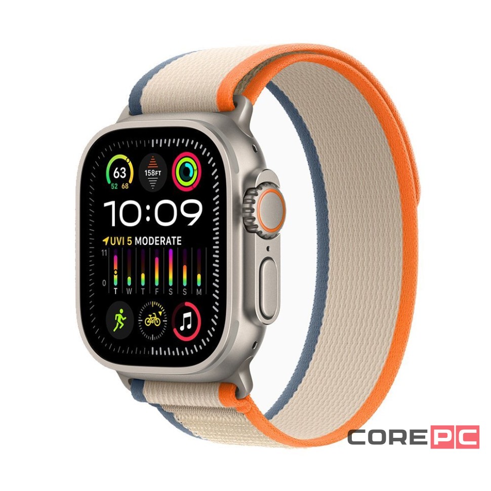 Apple Watch Ultra 2 49 mm Titanium Case Orange/Beige Trail Loop (S/M)