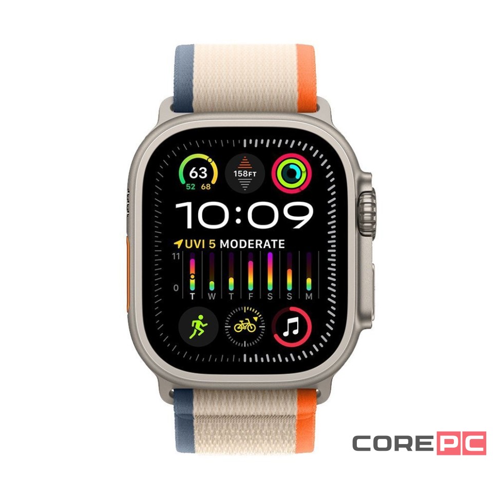 Apple Watch Ultra 2 49 mm Titanium Case Orange/Beige Trail Loop (S/M)