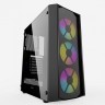 Компьютерный корпус Powercase RHOMBUS X3 MESH LED TG Black CMRMX-L3