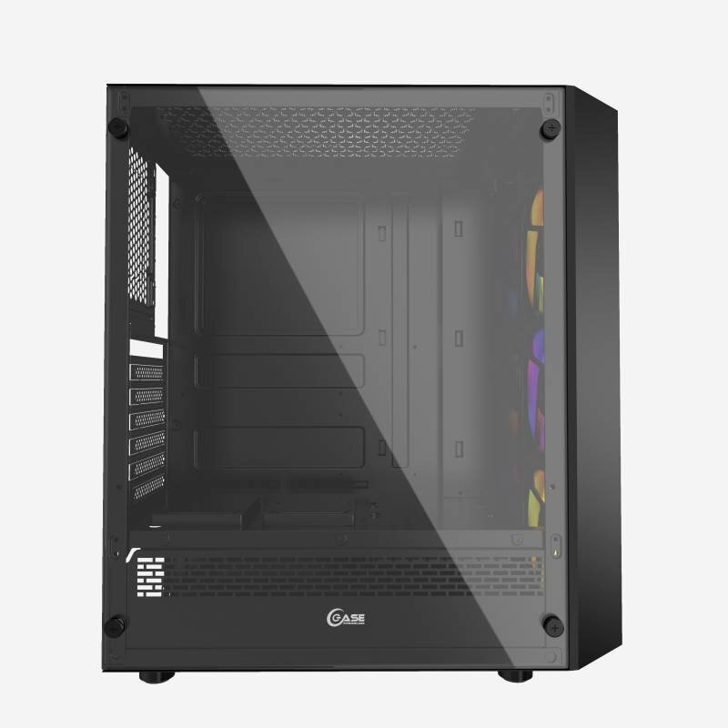 Компьютерный корпус Powercase RHOMBUS X3 MESH LED TG Black CMRMX-L3