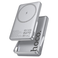 Powerbank с беспроводной зарядкой MagSafe Hoco Q36 5000mAh 1USB-C 20W серый