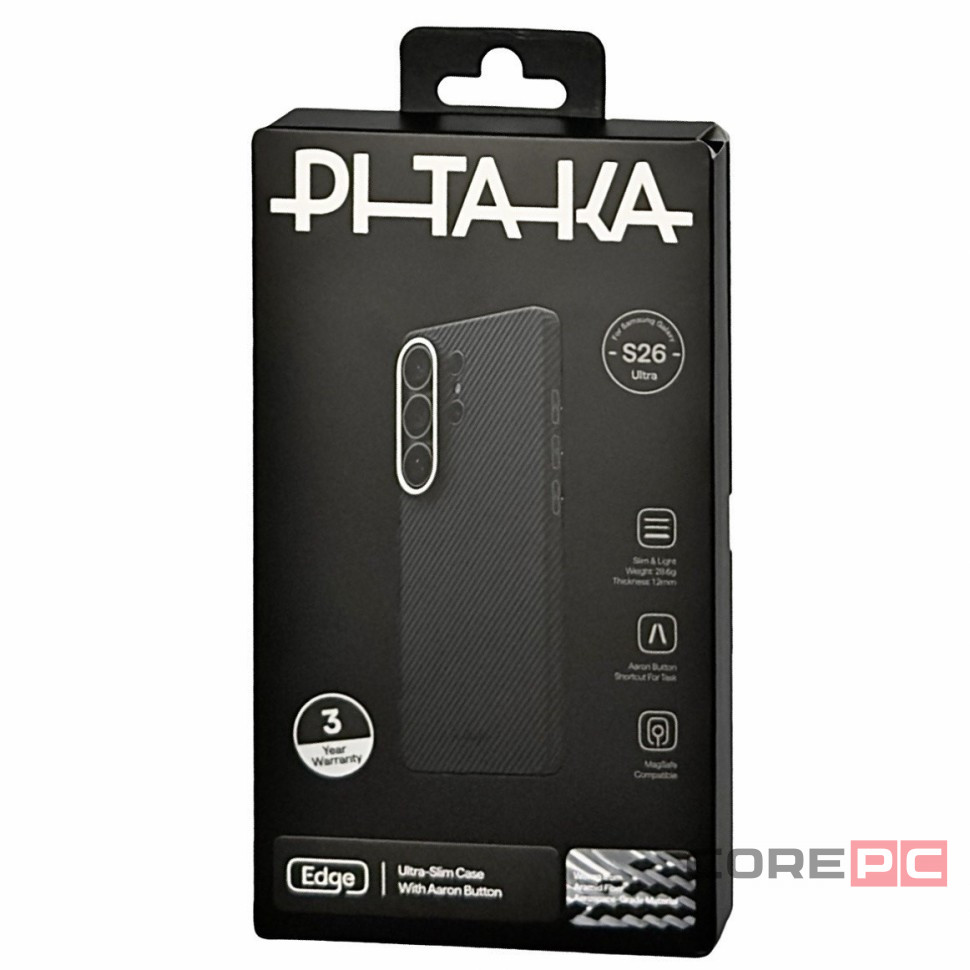 Накладка для Samsung Galaxy S26 Ultra Pitaka Ultra Slim case черно-серая