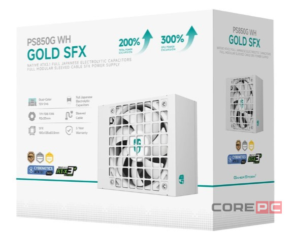 Блок питания Deepcool 850W GAMERSTORM PS850G WH White 16 Pin (PCIe 5.0 Connector Cable Details)
