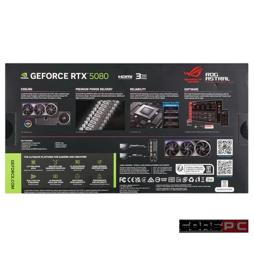 Видеокарта ASUS (ROG-ASTRAL-RTX5080-16G-GAMING) GeForce RTX 5080 16GB ROG ASTRAL GAMING (90YV0LV1-M0NA00)