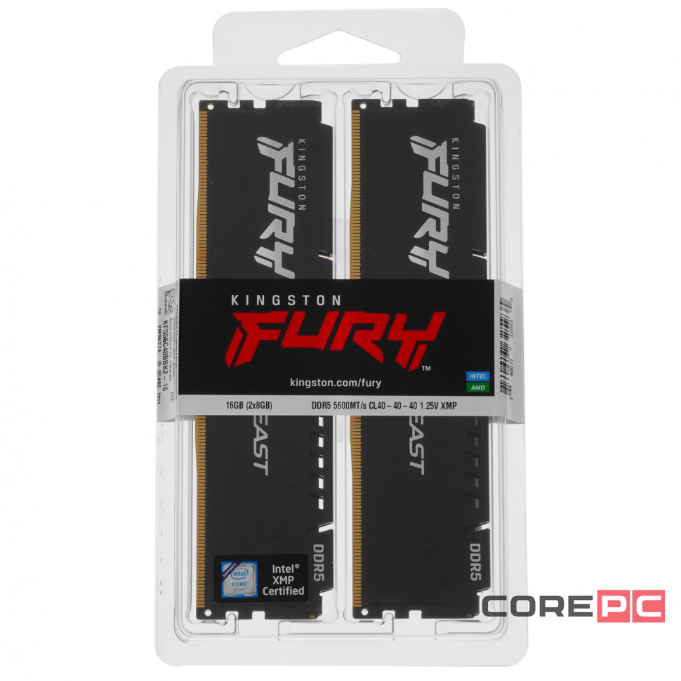 Оперативная память 16 Gb 5600 MHz Kingston FURY Beast (KF556C40BBK2-16)