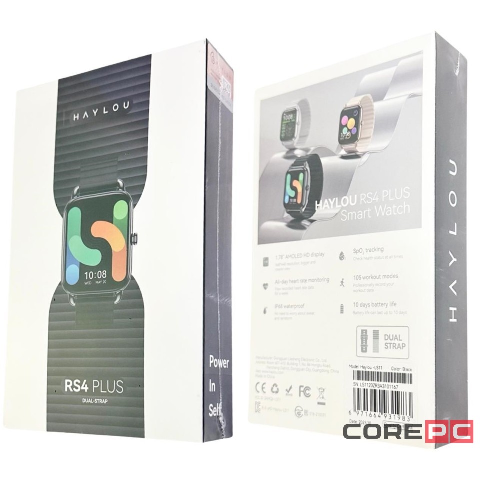 Умные часы Haylou RS4 PLUS LS11 не на магнитной застежке черные