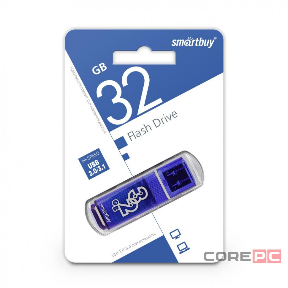 3.0 USB флеш накопитель Smartbuy 32GB Glossy Dark Blue (SB32GBGS-DB)
