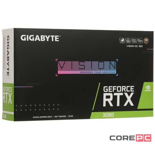 Видеокарта Gigabyte (GV-N3060VISION OC-12GD 2.0) GeForce RTX 3060 12GB VISION OC (rev. 2.0) LHR