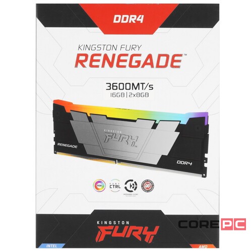 Оперативная память 16 Gb 3600 MHz Kingston FURY Renegade RGB Black (KF436C16RB2AK2/16)