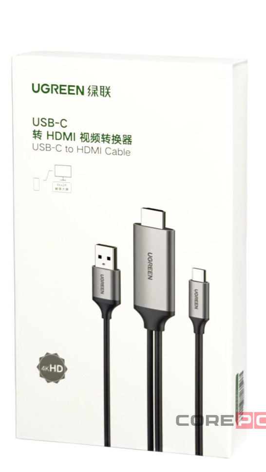 Ugreen HDMI(папа) toType-C/USB-A 1,5m Black