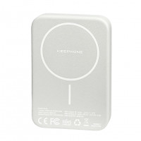 Powerbank магнитный с MagSafe Keephone Peekaboo 10000mAh кожаный белый