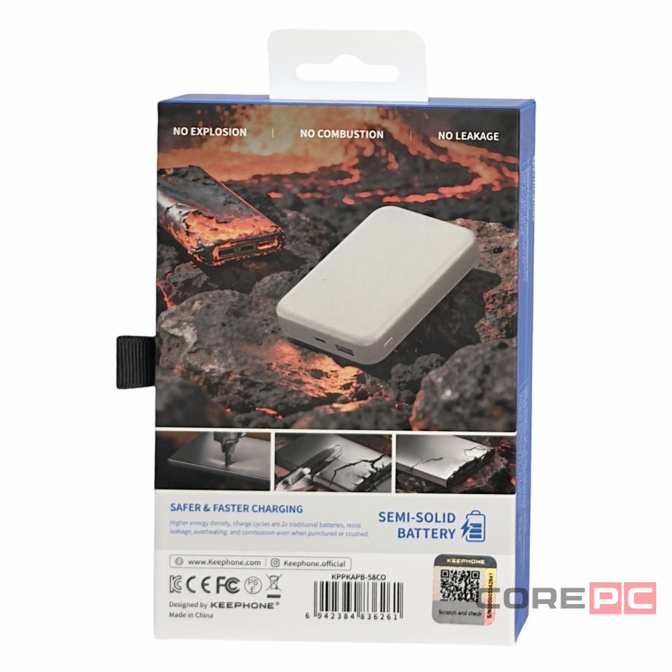 Powerbank магнитный с MagSafe Keephone Peekaboo 10000mAh кожаный белый