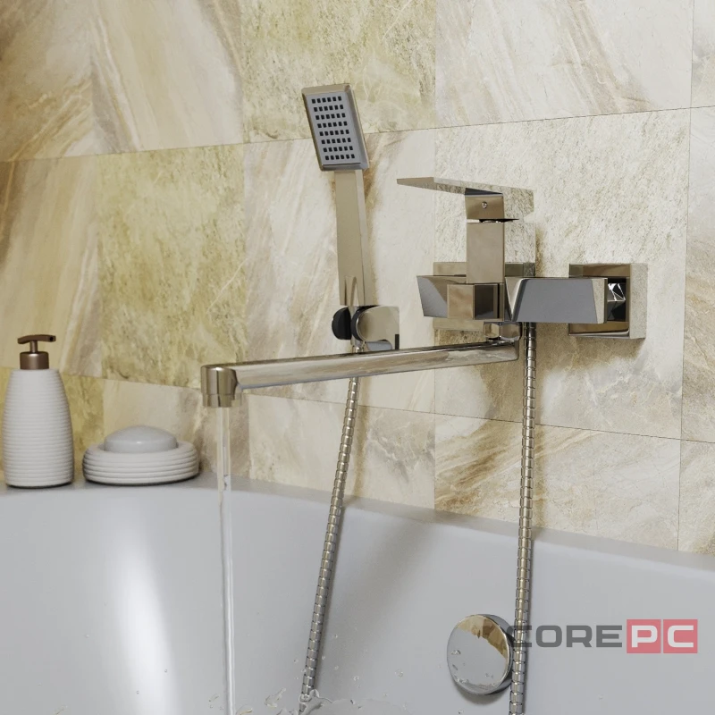 Смеситель для ванны и раковины MIXLINE МЛ20-02/ML20-02, рычажное управление, цвет хром