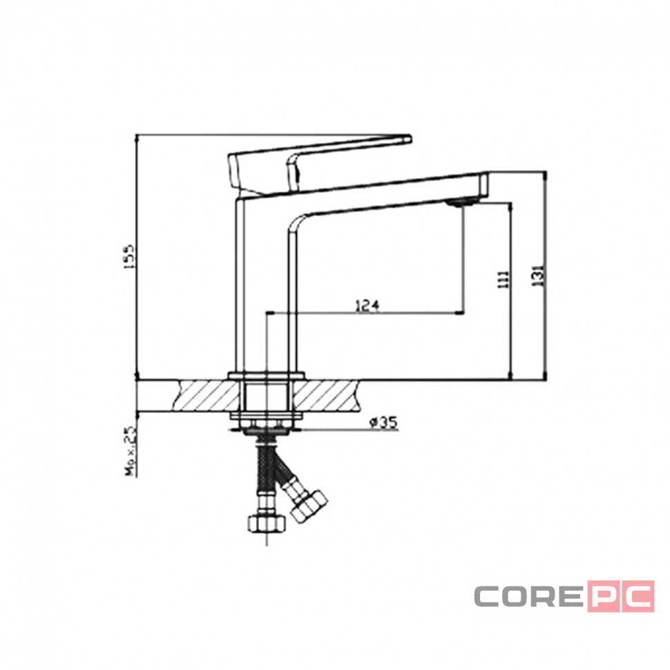 Смеситель для раковины Haiba HB10615, рычажное управление, цвет хром