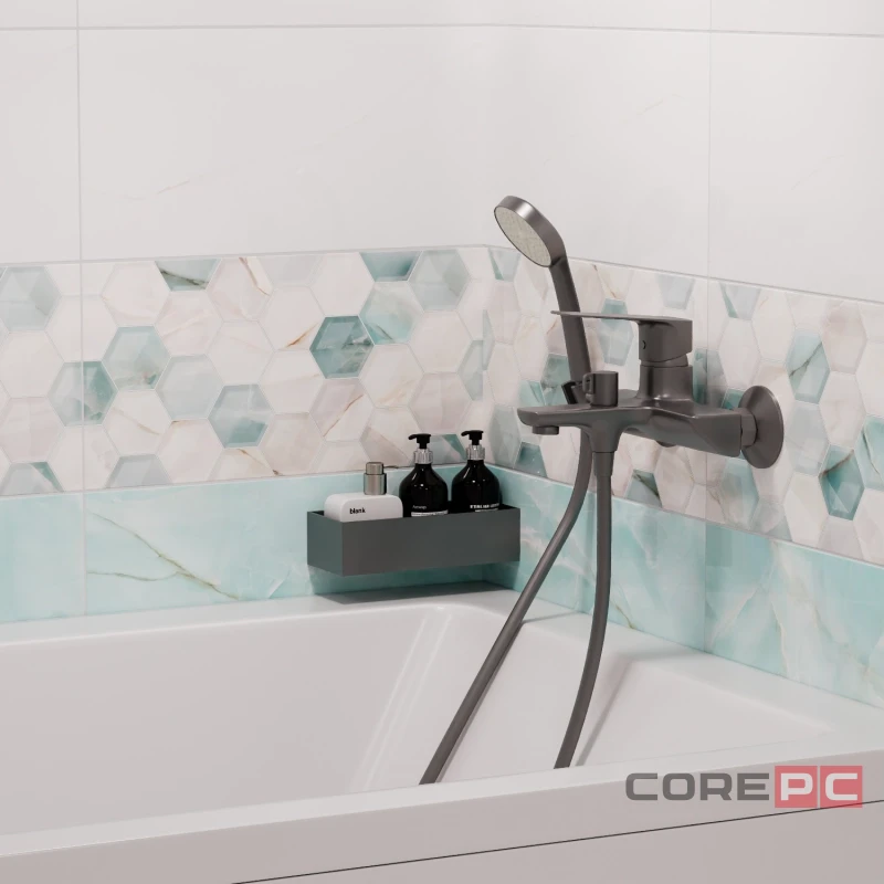 Смеситель для ванны MIXLINE МЛ15-01 ГРАФИТ, рычажное управление, цвет графит