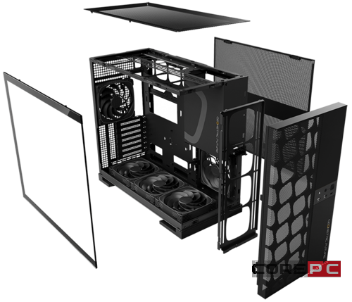 Компьютерный корпус Geometric Future Model 5 ARGB Vent Black with fans (1AM5VTBK01100)