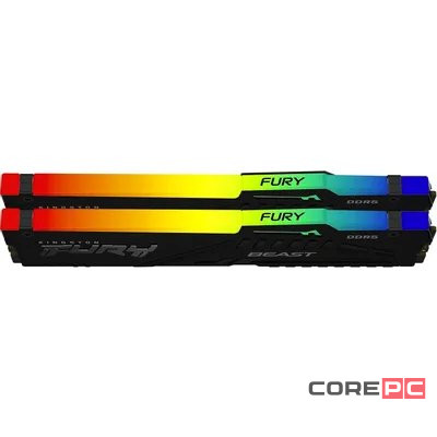 Оперативная память 32 Gb 6400 MHz Kingston FURY Beast RGB Black (KF564C32BBEAK2-32)