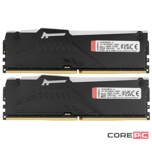 Оперативная память 64 Gb 5600 MHz Kingston FURY Beast RGB EXPO Black (KF556C36BBEAK2-64)