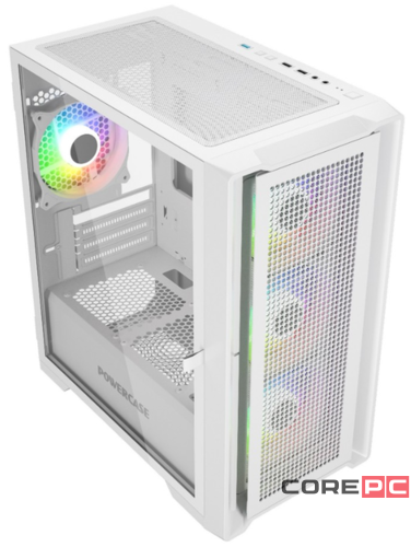 Компьютерный корпус Powercase ALISIO Micro X4W V2 TG ARGB White (CAMCXW-A4)