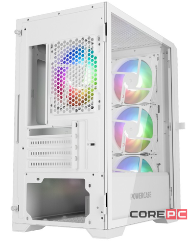 Компьютерный корпус Powercase ALISIO Micro X4W V2 TG ARGB White (CAMCXW-A4)
