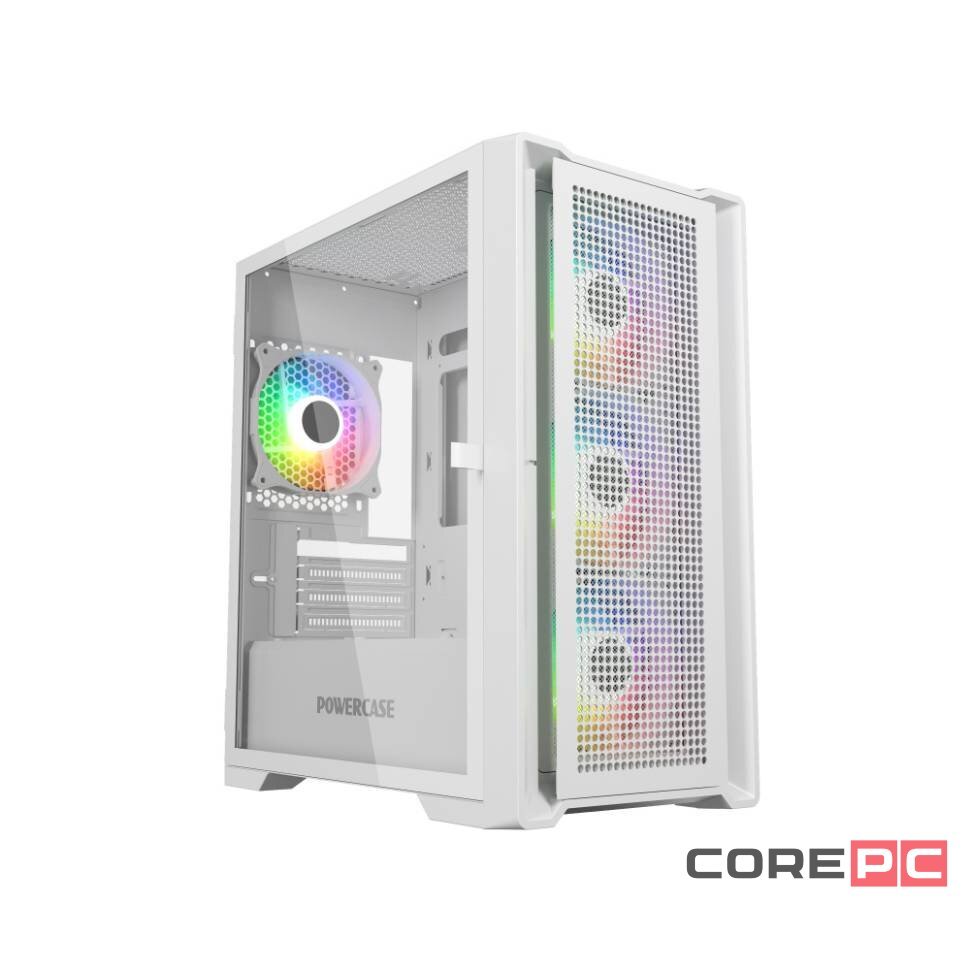 Компьютерный корпус Powercase ALISIO Micro X4W V2 TG ARGB White (CAMCXW-A4)
