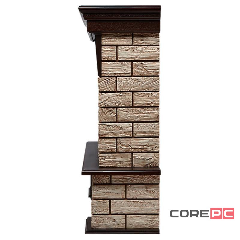 Портал Firelight Forte Wood Classic камень коричневый, шпон темный дуб